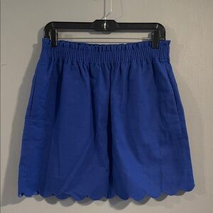 J Crew‎ Scalloped Skirt Linen Cotton Blend Size 6